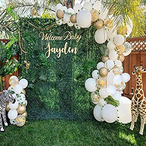 White Balloon Arch Garland Kit, 124 Pieces White Gold and Gold Confetti Latex Balloons for Baby Shower Wedding Birthday - If you say i do