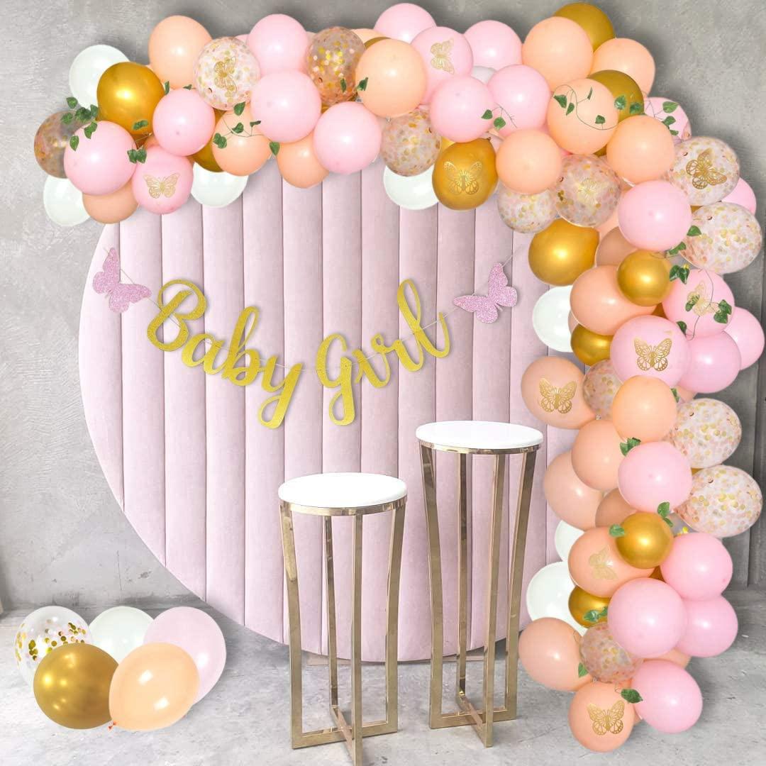 110 Piece Butterfly Garden Baby Shower Decorations For Girl – Pink Balloon Garland Arch Kit Decor - If you say i do