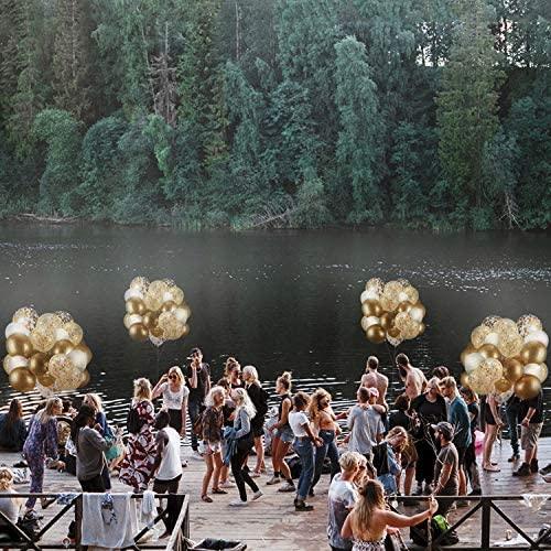60 Pack Gold Balloons + Gold Confetti Balloons w/Ribbon | Balloons Gold | Gold Balloon | Gold Latex Balloons | Golden Balloons - If you say i do