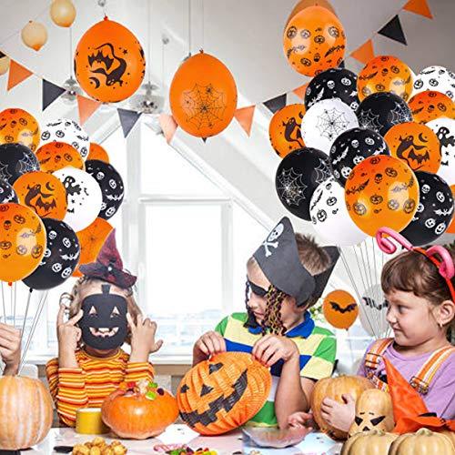 50 Pieces Halloween Latex Balloons, 12 Inch Pumpkin Bat Ghost Skull Specter Spider Web Balloons for Halloween Party Decorations - If you say i do