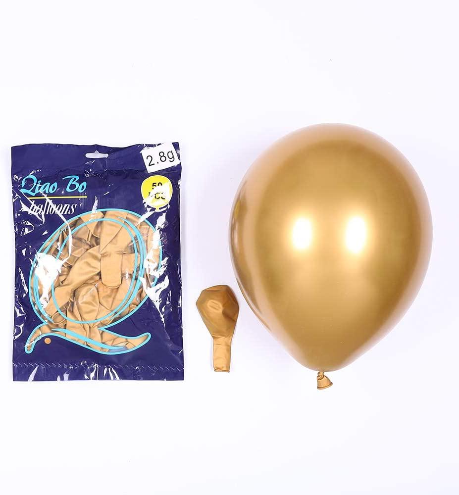 3.2g 12Inch 100pcs Metallic Chrome Balloon in Gold for Wedding Birthday Party Decoration - If you say i do