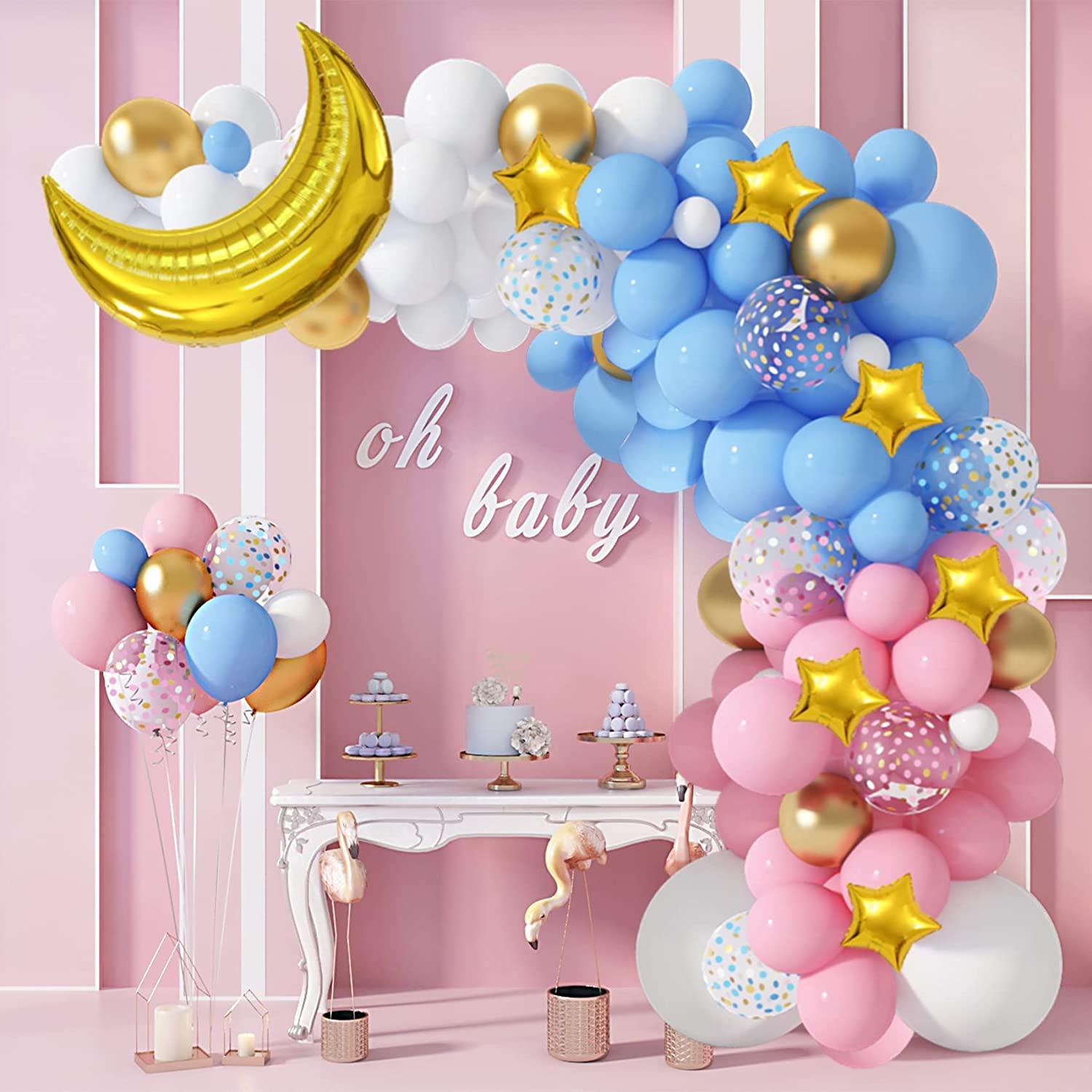 151pcs Gender Reveal Party Supplies Pink and Blue Balloon Garland