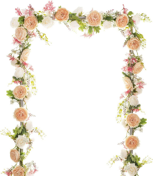 6ft Artificial Peony Garland Flowers, Floral Greenery Garland Rose Flower Vine Garland with Mixed Peony Flowers - If you say i do