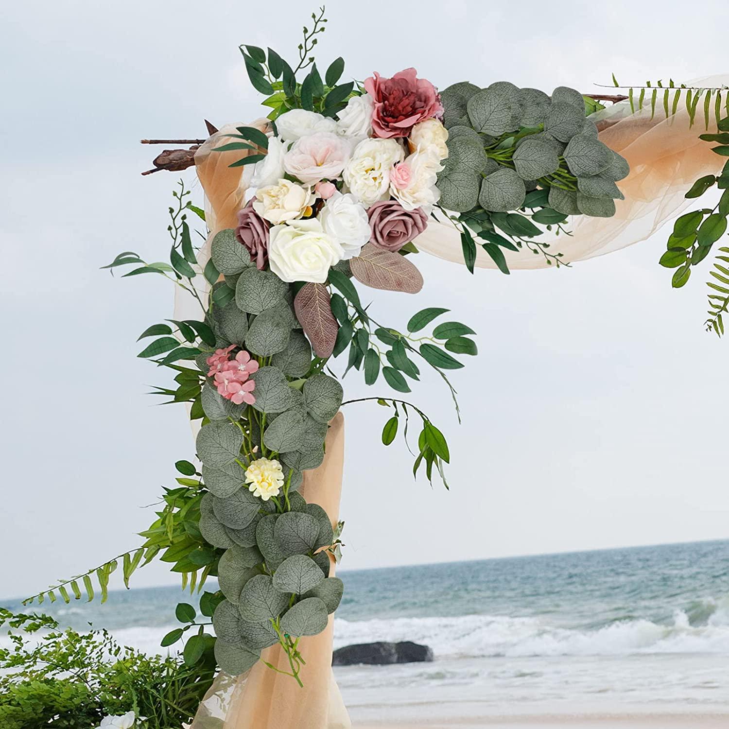 2pcs Artificial Flower Swag Arch Decor for Wedding Reception Backdrop - If you say i do