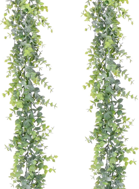 Artificial Vines Faux Eucalyptus Garland, 2 Packs Fake Eucalyptus Greenery Garland Wedding Backdrop Arch - If you say i do