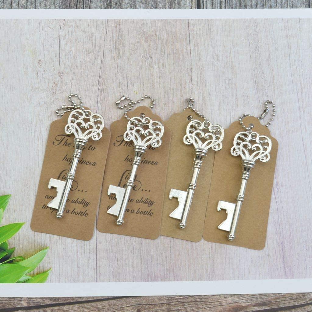 50PCS Vintage Skeleton Key Bottle Opener, Wedding Favors Key Bottle Opener - If you say i do