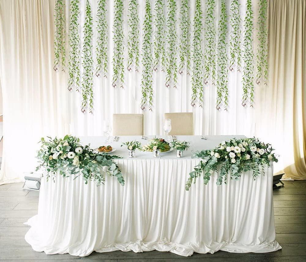 6pcs Artificial Vines Fake Greenery Garland Willow Leaves with Total 30 Stems Hanging for Wedding - If you say i do