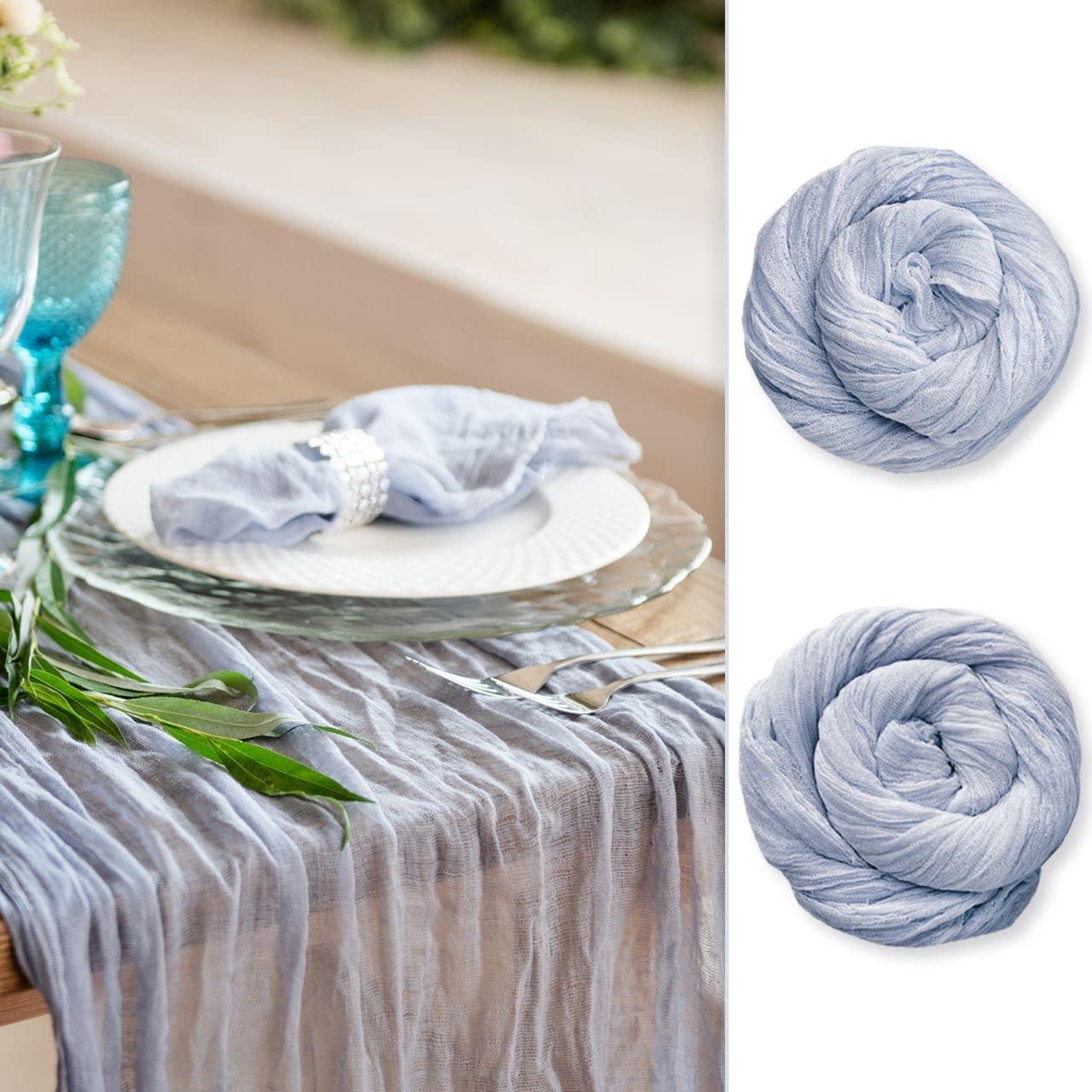 35x157 inch Gauze Table Runner For Wedding Rustic Boho Wedding Table Decor - If you say i do