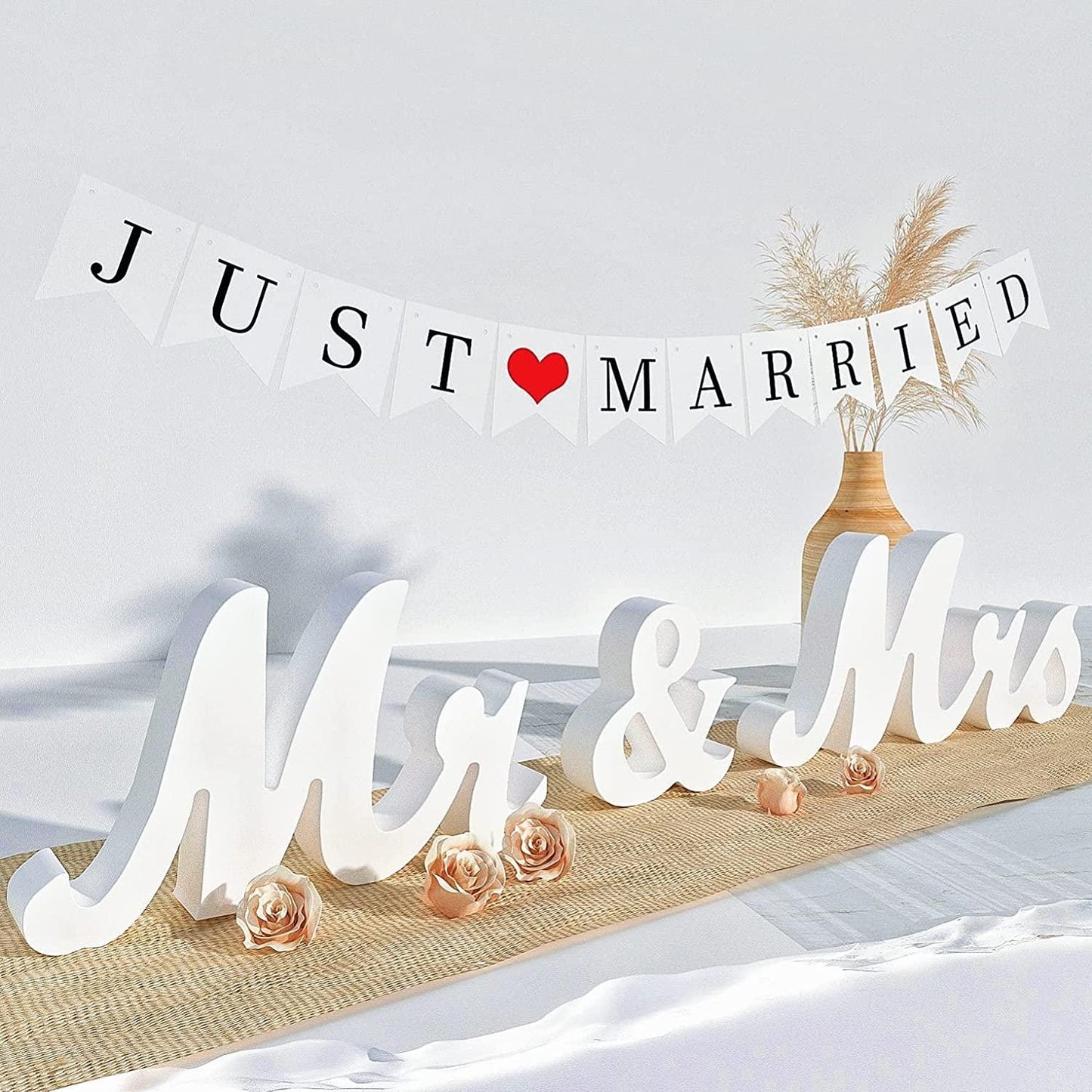 Wedding Decorations Set,Large Mr and Mrs Sign & Just Married Banner - If you say i do