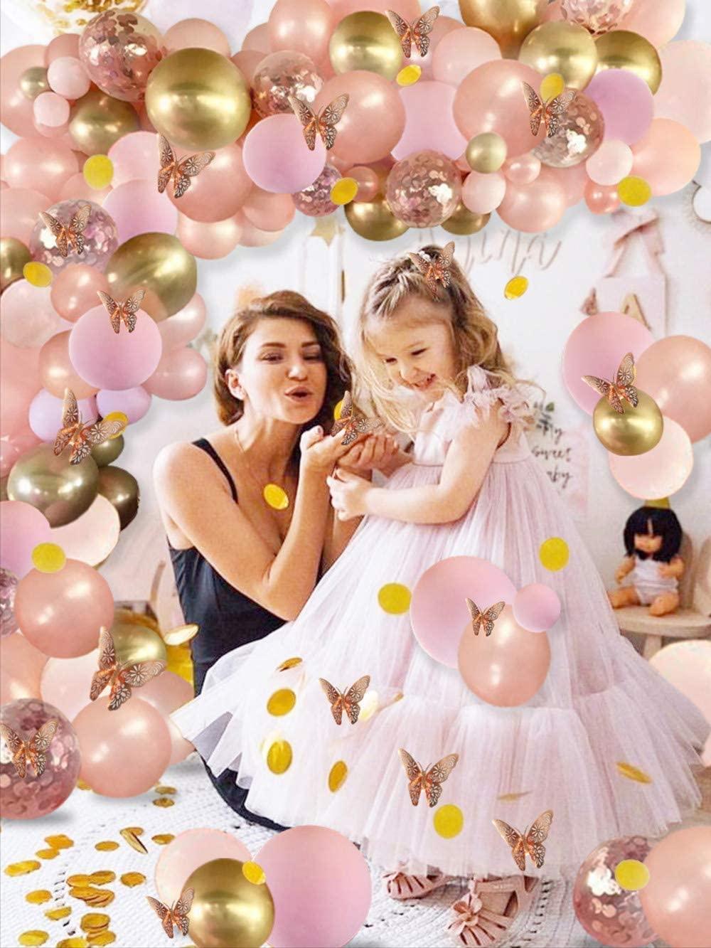 150pcs Rose Gold Pink Butterfly Balloon Garland Arch Kit Theme Baby Shower Birthday Bachelorette Party - If you say i do