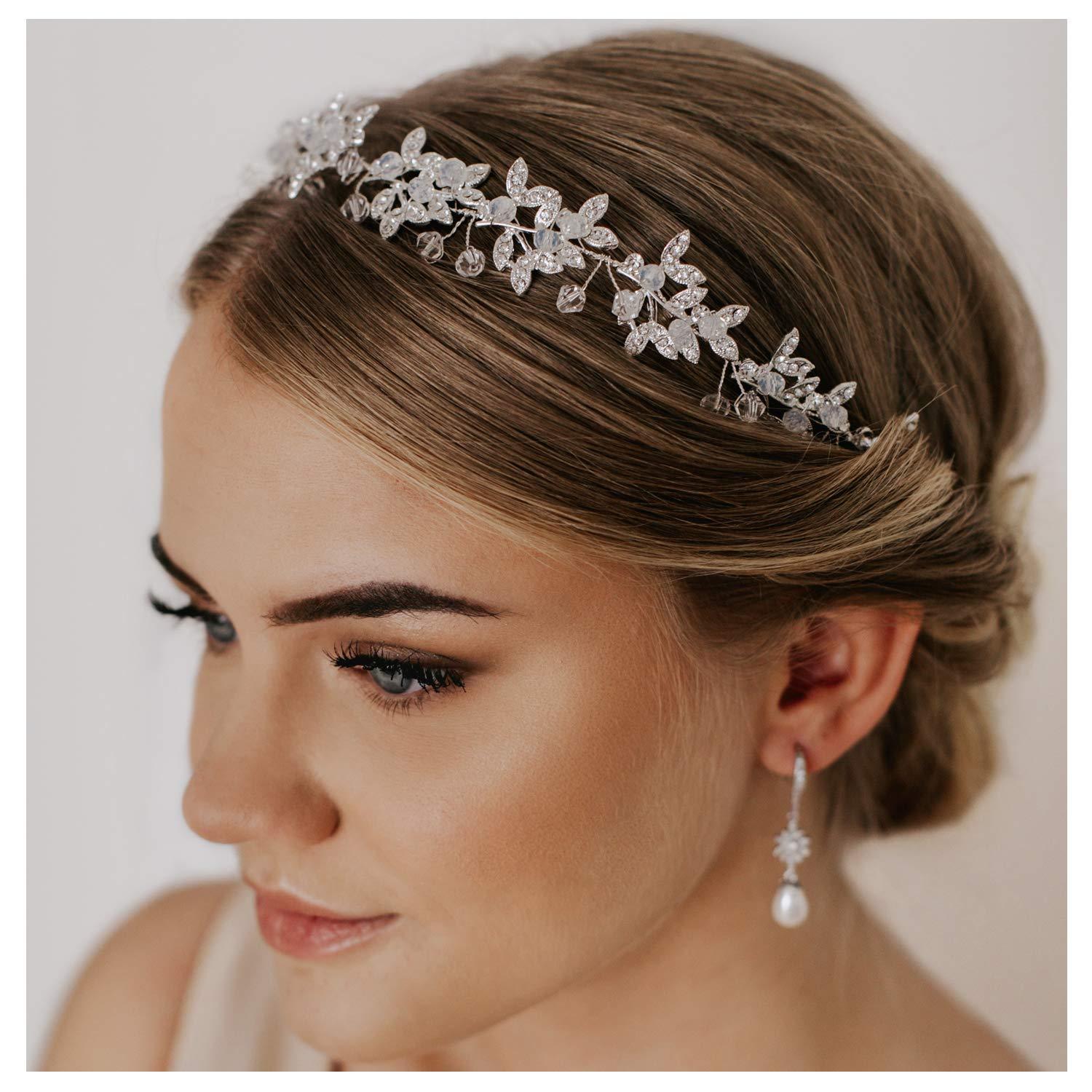 Silver Rhinestone Wedding Headband Tiara Crystal Headpiece Bridal Hair Accessories for Bride - If you say i do