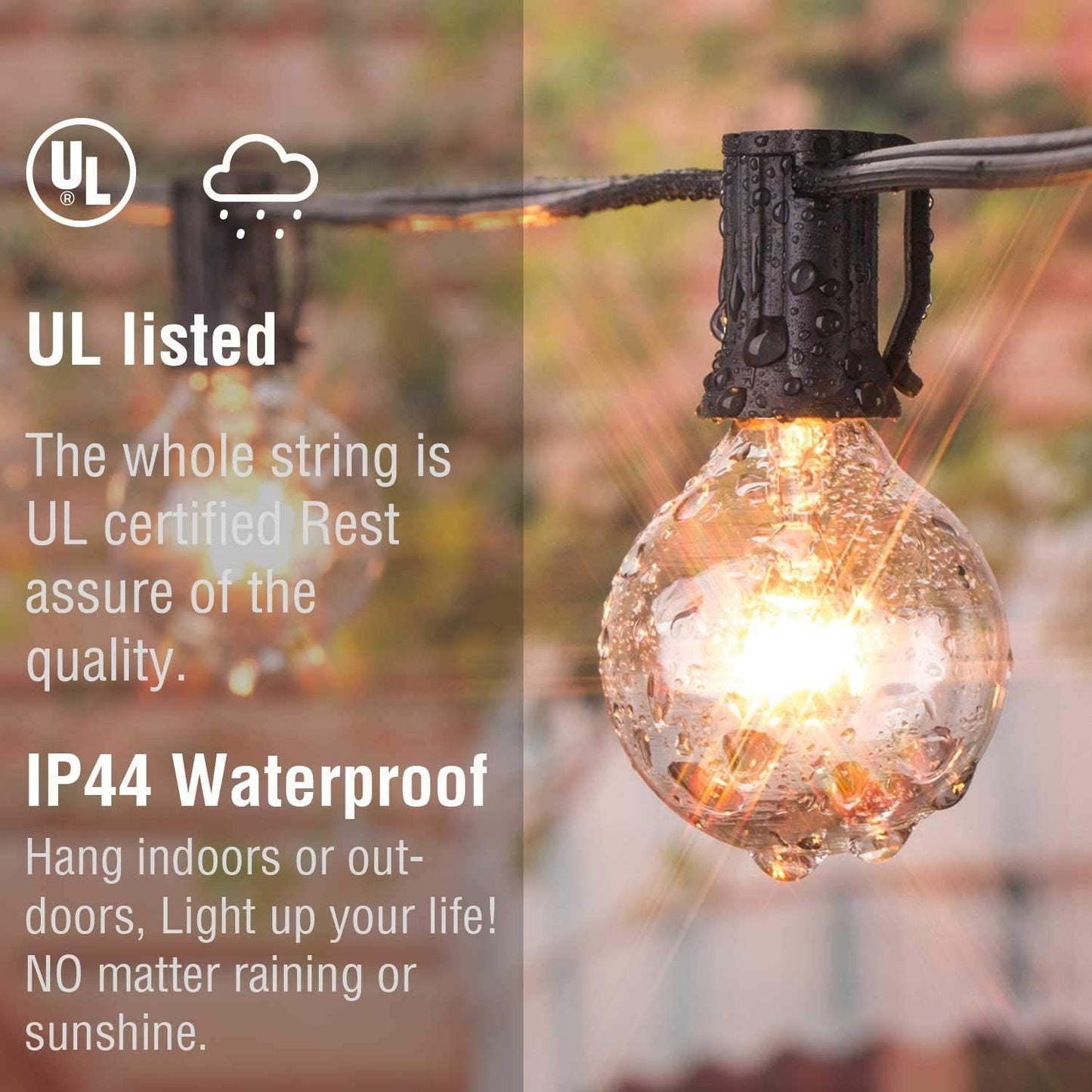 Outdoor String Lights Led Edison Bulbs -Clear Glass, Dimmable For Outdoor And Indoor Use - If you say i do