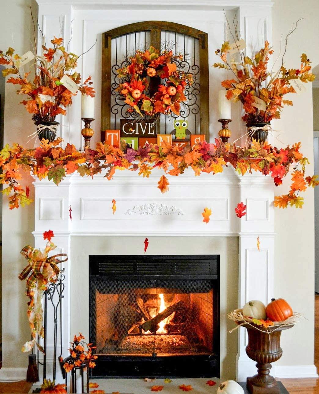 2 Pack Fall Garland Maple Leaf Clearance, 5.9Ft/Piece Hanging Vine Garland Artificial Autumn Foliage Garland Thanksgiving Decor - If you say i do