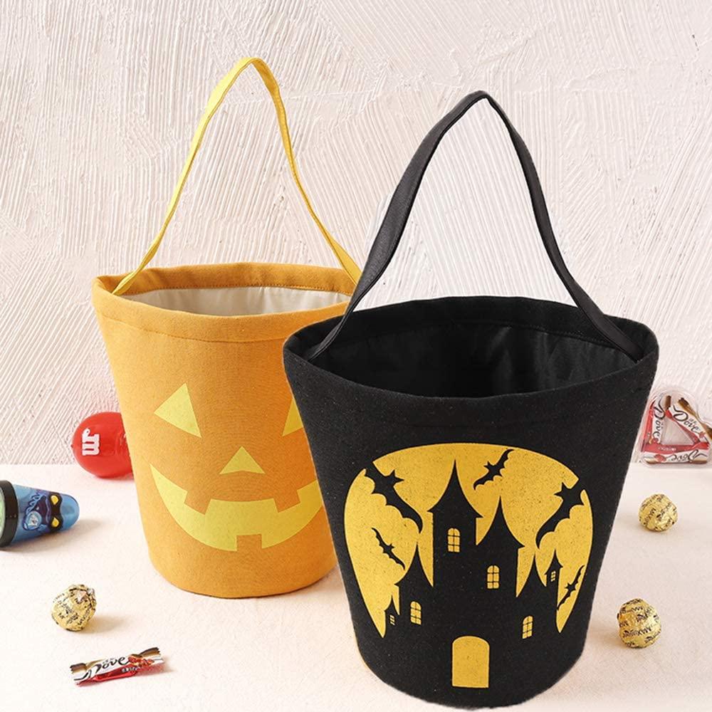 Halloween Trick or Treat Bag, Pumpkin Canvas Candy Tote Bucket - If you say i do