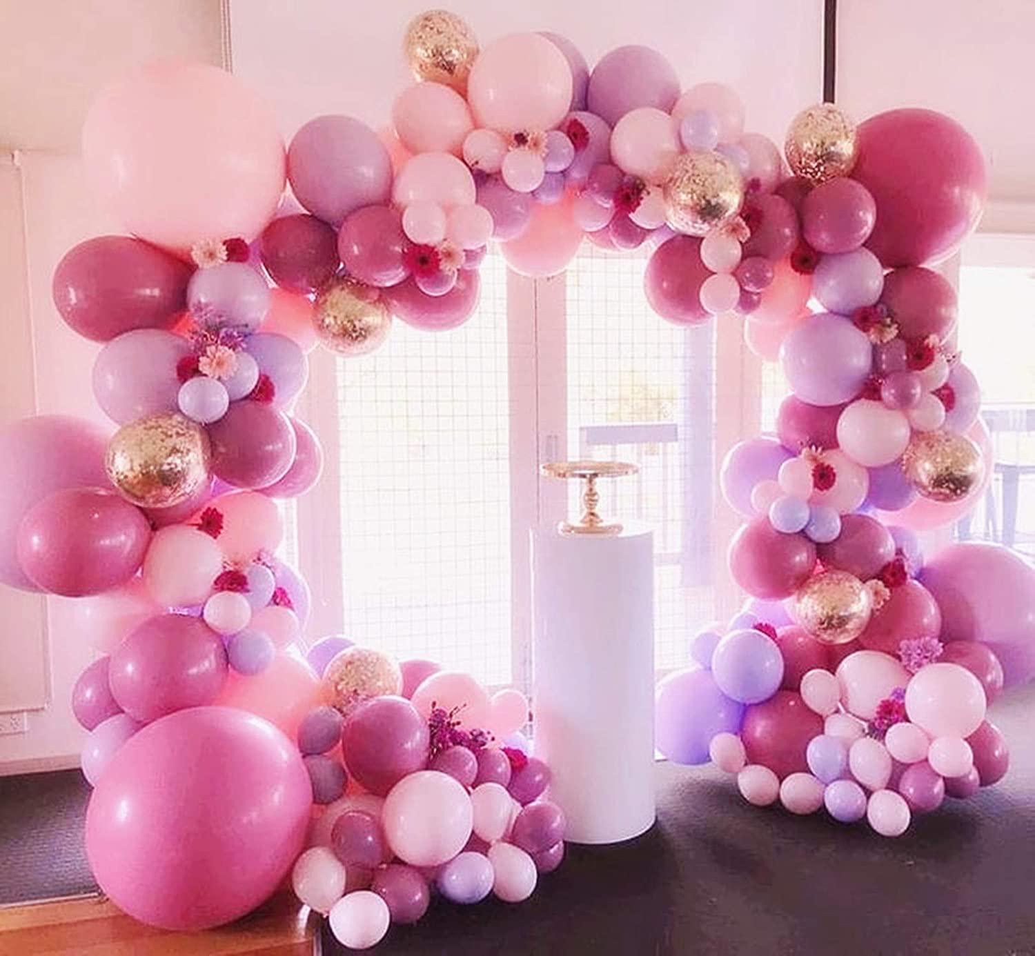 188PCS Hot Pink Purple Balloons Garland Arch Kit Double-layer Thick Latex Purple Balloons - If you say i do