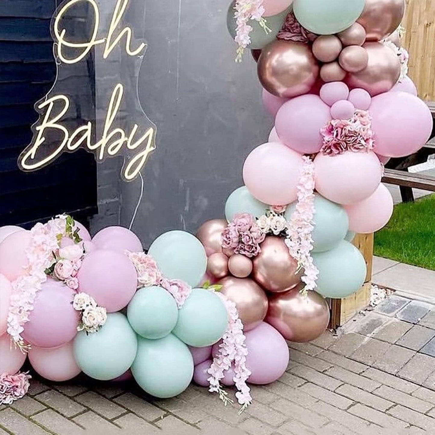 182pcs Rose Gold Pink Balloon Arch Kit Lavender Balloon Garland for Bridal Shower Bachelorette Wedding Birthday - If you say i do