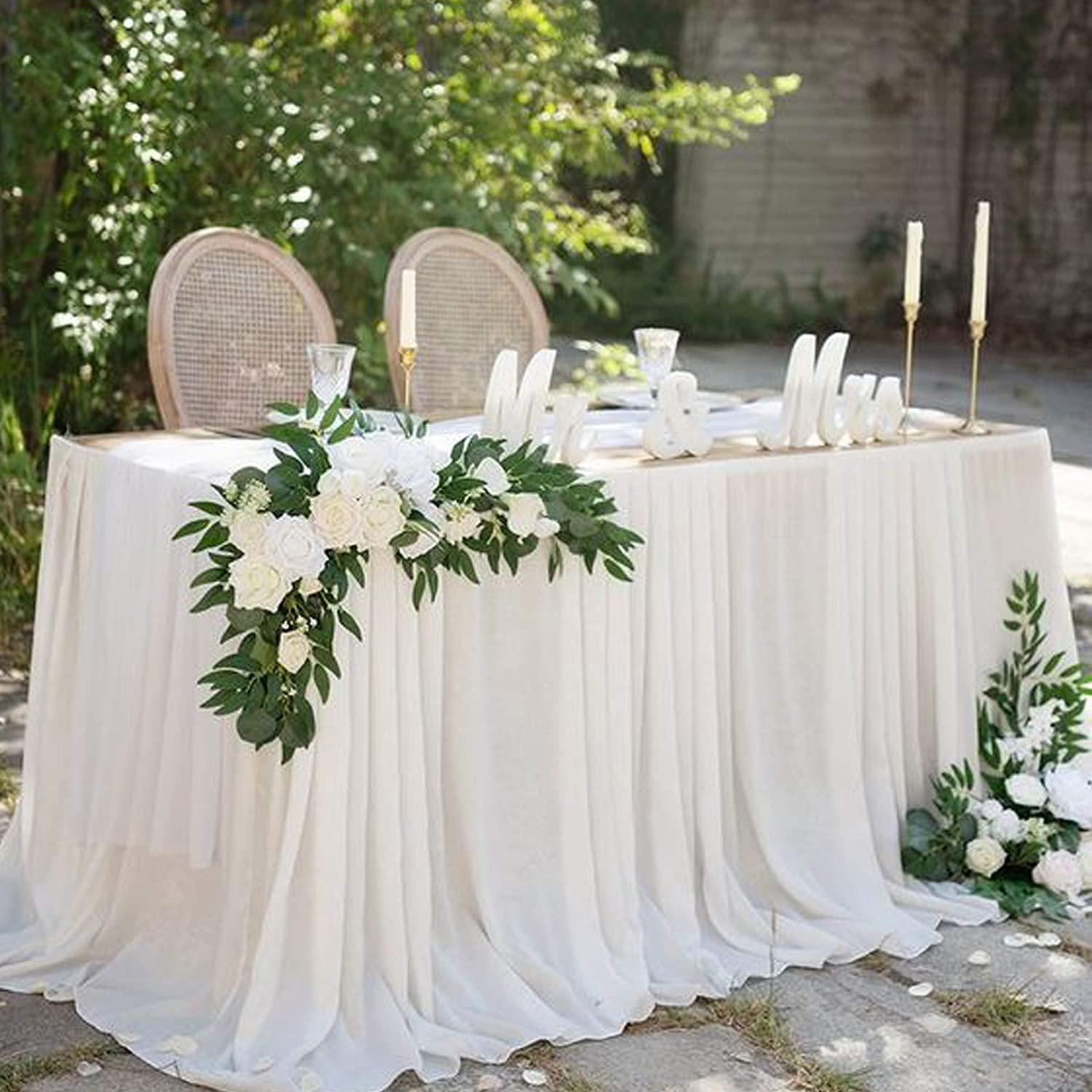 Willow Eucalyptus Garlands with Flowers, Eucalyptus Garland with Artificial Silk Rose Flower Vine - If you say i do