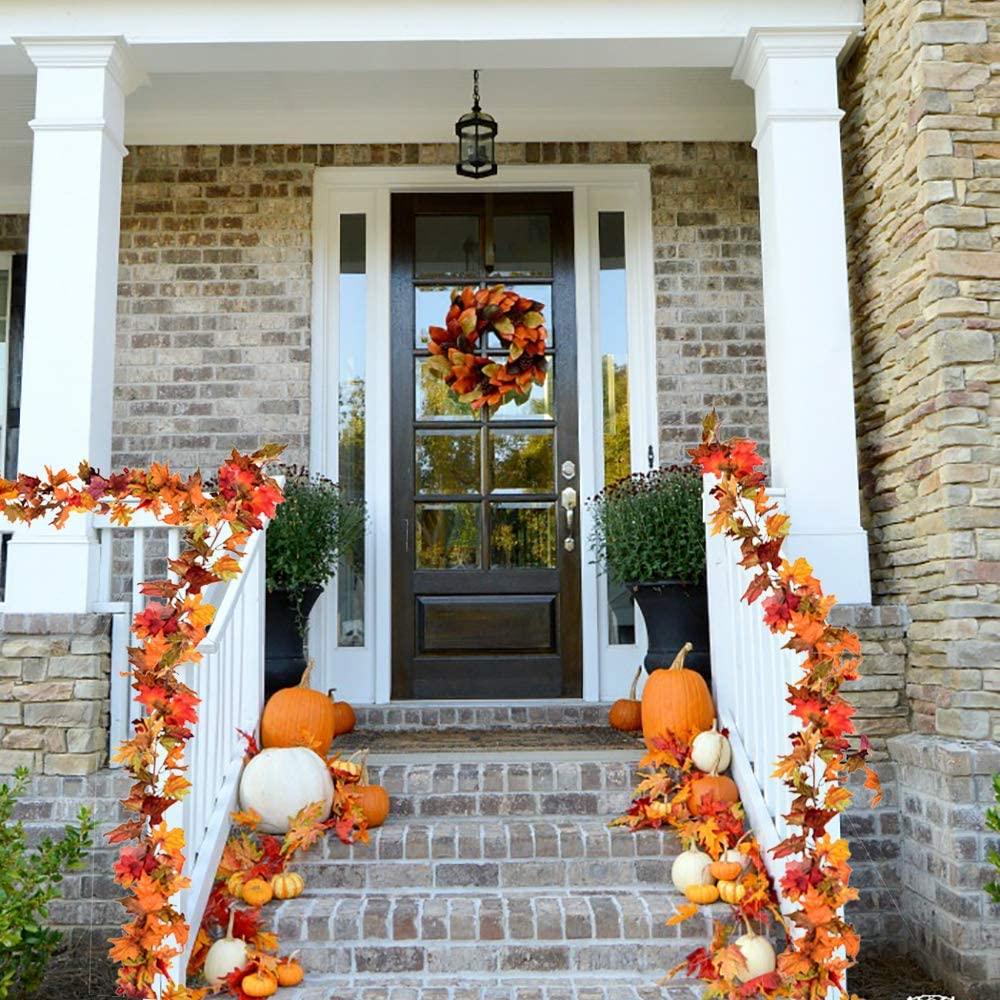 2 Pack Fall Garland Maple Leaf Clearance, 5.9Ft/Piece Hanging Vine Garland Artificial Autumn Foliage Garland Thanksgiving Decor - If you say i do