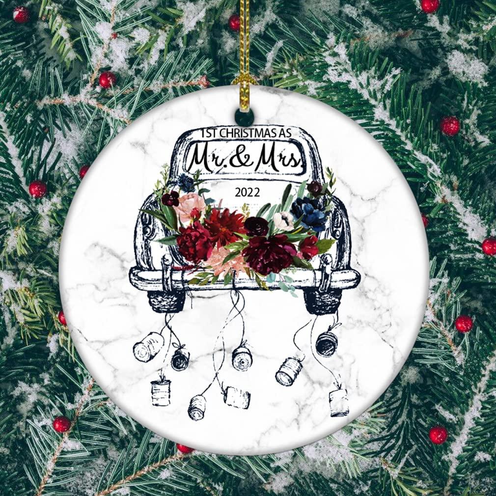 2022 1st Our First Christmas Ornament as Mr & Mrs Wedding Car Christmas Ornament 2022 - If you say i do