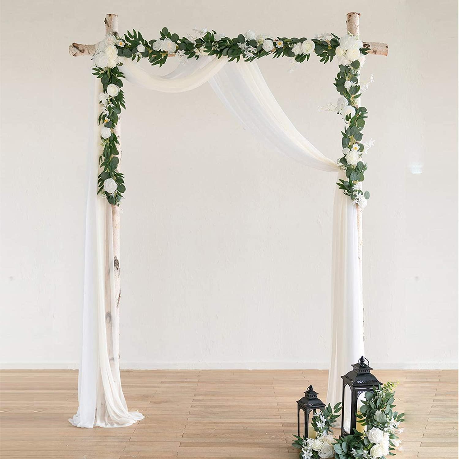 Willow Eucalyptus Garlands with Flowers, Eucalyptus Garland with Artificial Silk Rose Flower Vine - If you say i do