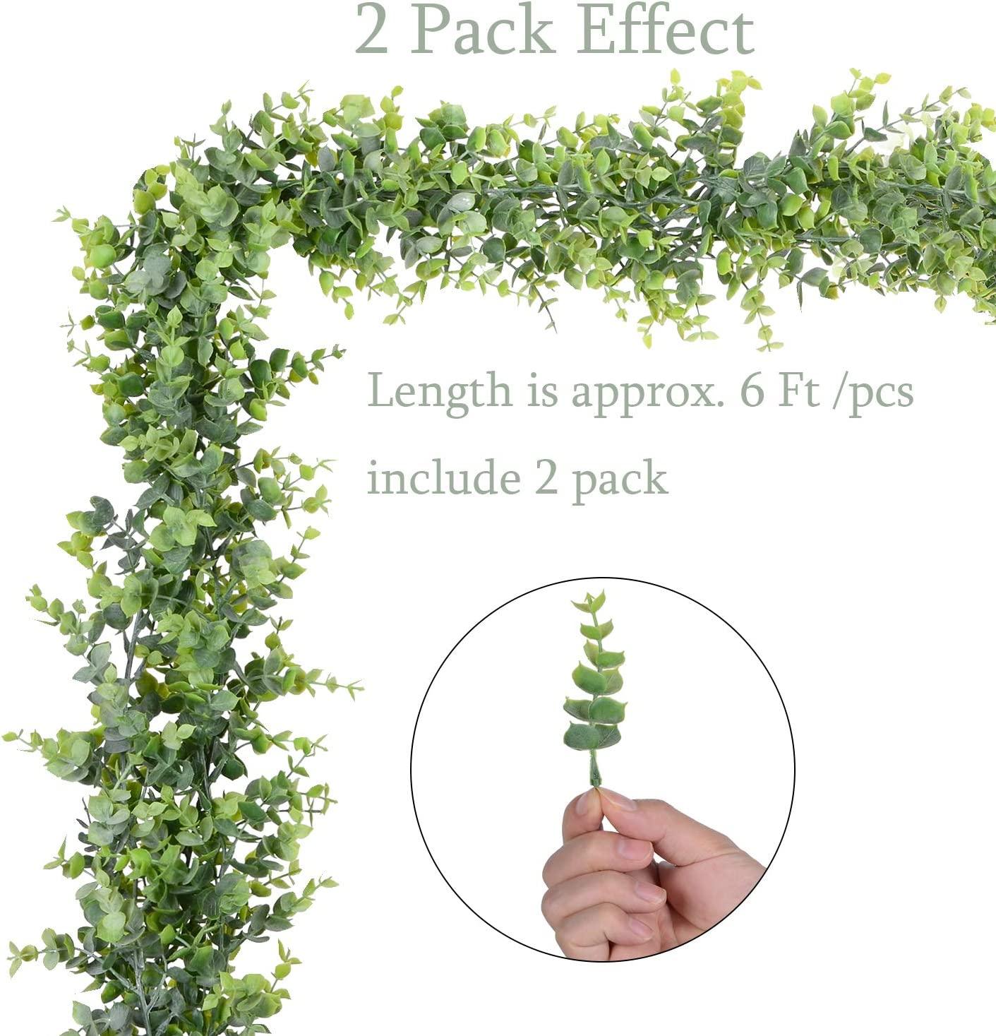 Artificial Vines Faux Eucalyptus Garland, 2 Packs Fake Eucalyptus Greenery Garland Wedding Backdrop Arch - If you say i do