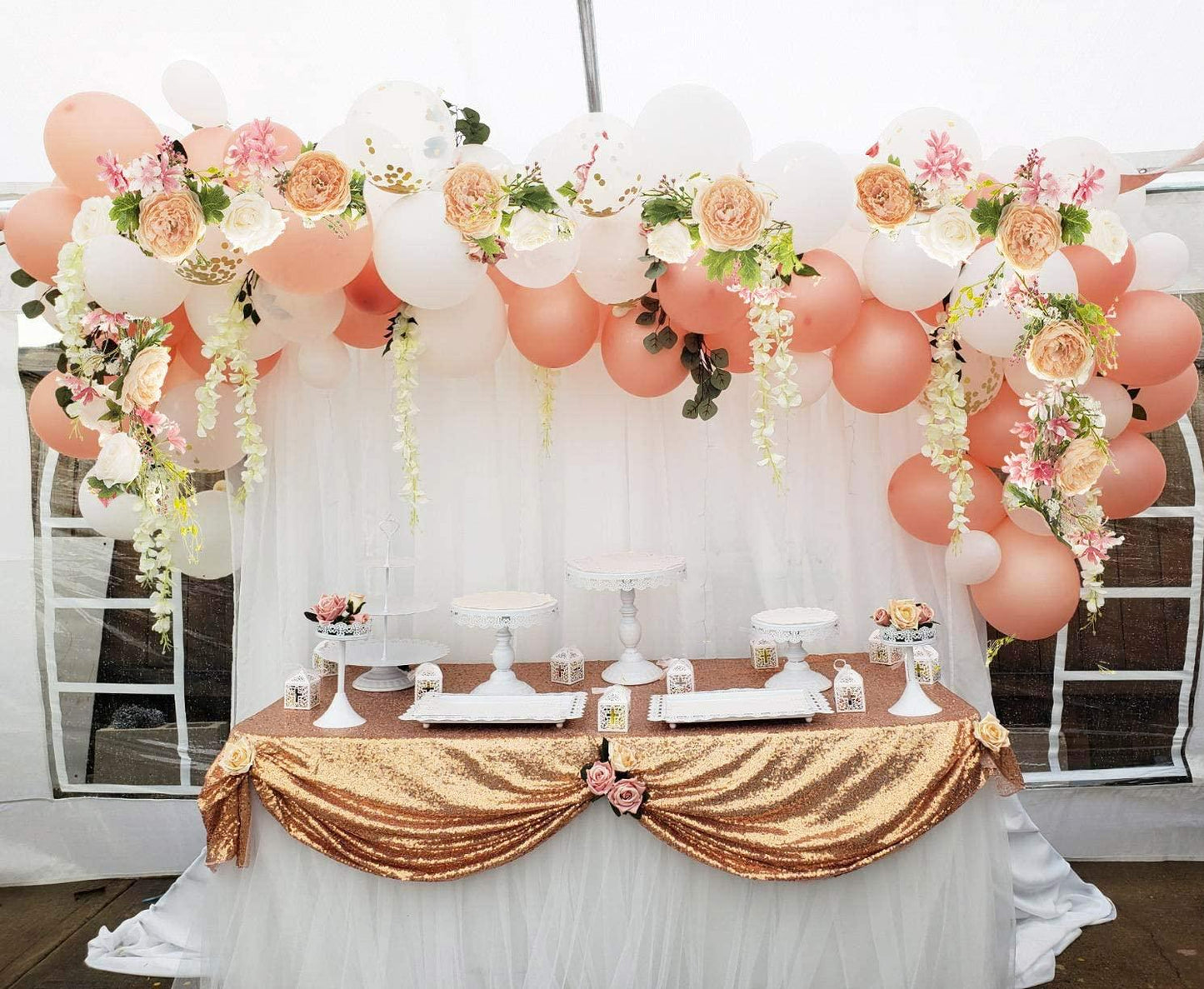 6ft Artificial Peony Garland Flowers, Floral Greenery Garland Rose Flower Vine Garland with Mixed Peony Flowers - If you say i do