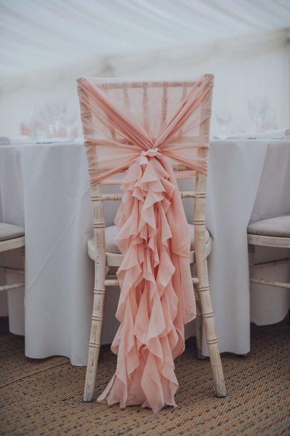 Chiffon Chair Sashes with a Bow Tie for Outdoor Indoor Wedding Receptions - If you say i do
