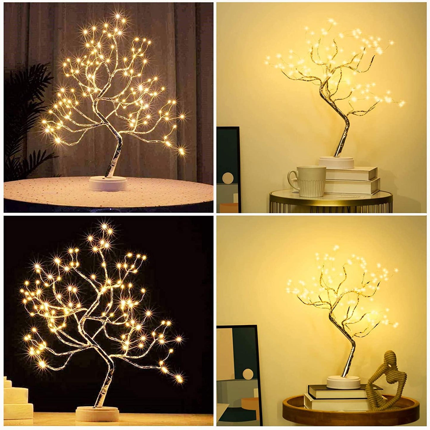Tabletop Bonsai Tree Light with 108 LED Copper Wire String Lights, DIY Artificial Tree Lamp, Battery/USB Operated - If you say i do