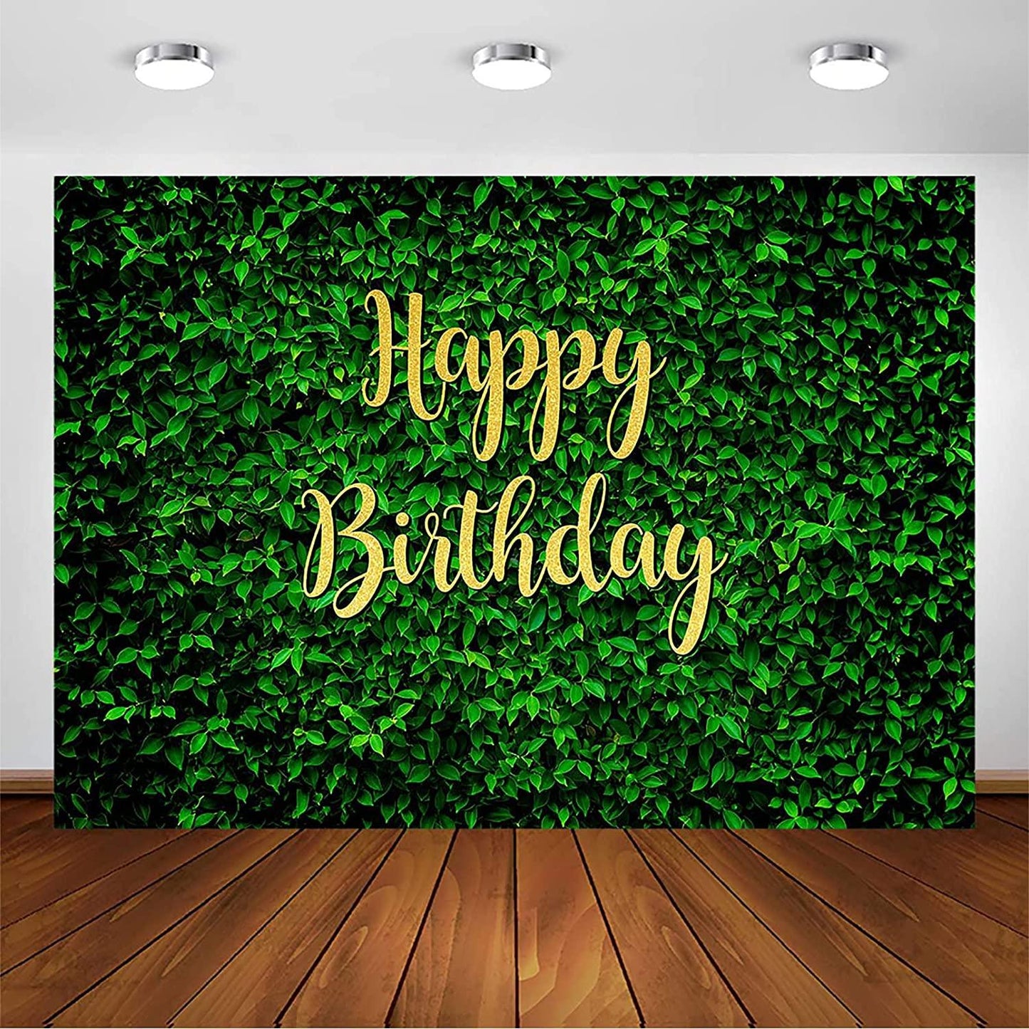 Green Leaves Happy Birthday Backdrop for Jungle Safari Party Decorations Photography Background - If you say i do