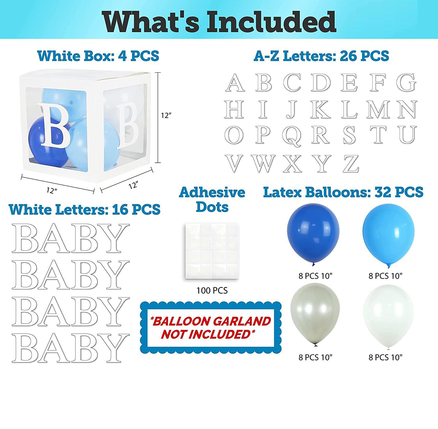 82PCS Baby Shower Decorations For Boy Kit - Jumbo Transparent Baby Block Balloon Box, Gender Reveal Decor 1st Birthday Party Backdrop - If you say i do