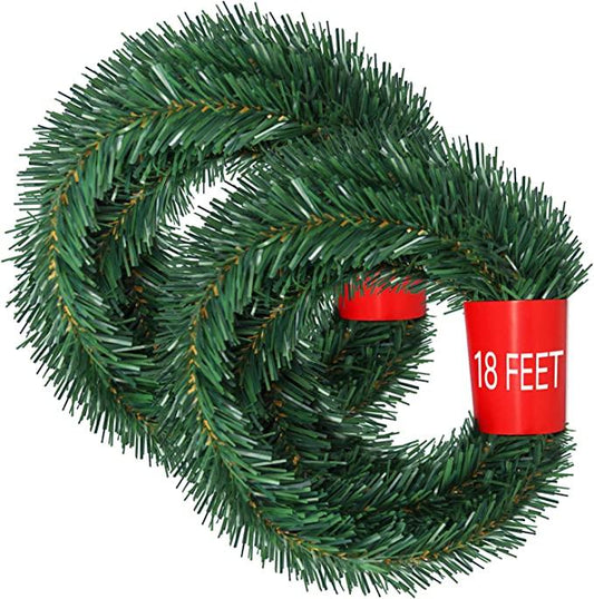 2 Strands Christmas Garland, Total 40 Feet Artificial Pine Garland Soft Greenery Garland for Holiday Wedding Party - If you say i do