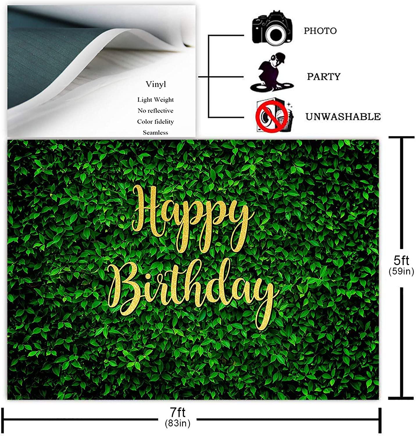 Green Leaves Happy Birthday Backdrop for Jungle Safari Party Decorations Photography Background - If you say i do