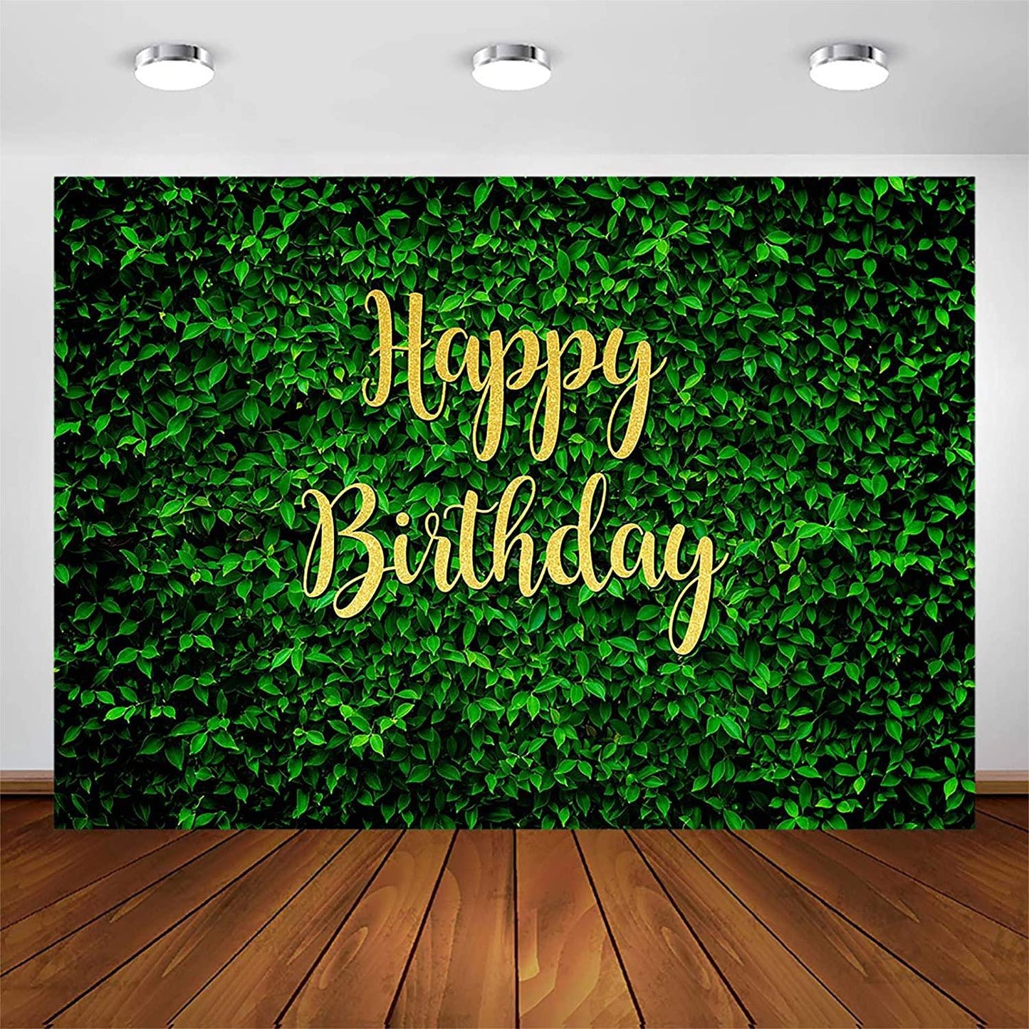 Green Leaves Happy Birthday Backdrop for Jungle Safari Party Decorations Photography Background - If you say i do