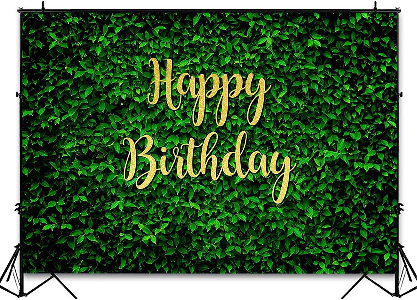 Green Leaves Happy Birthday Backdrop for Jungle Safari Party Decorations Photography Background - If you say i do