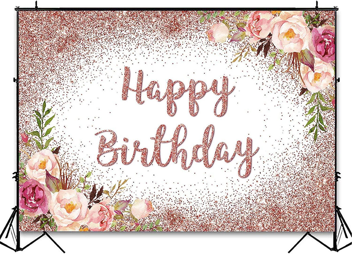 Rose Gold Birthday Backdrop for Girls Women Happy Birthday Party Photography Background - If you say i do