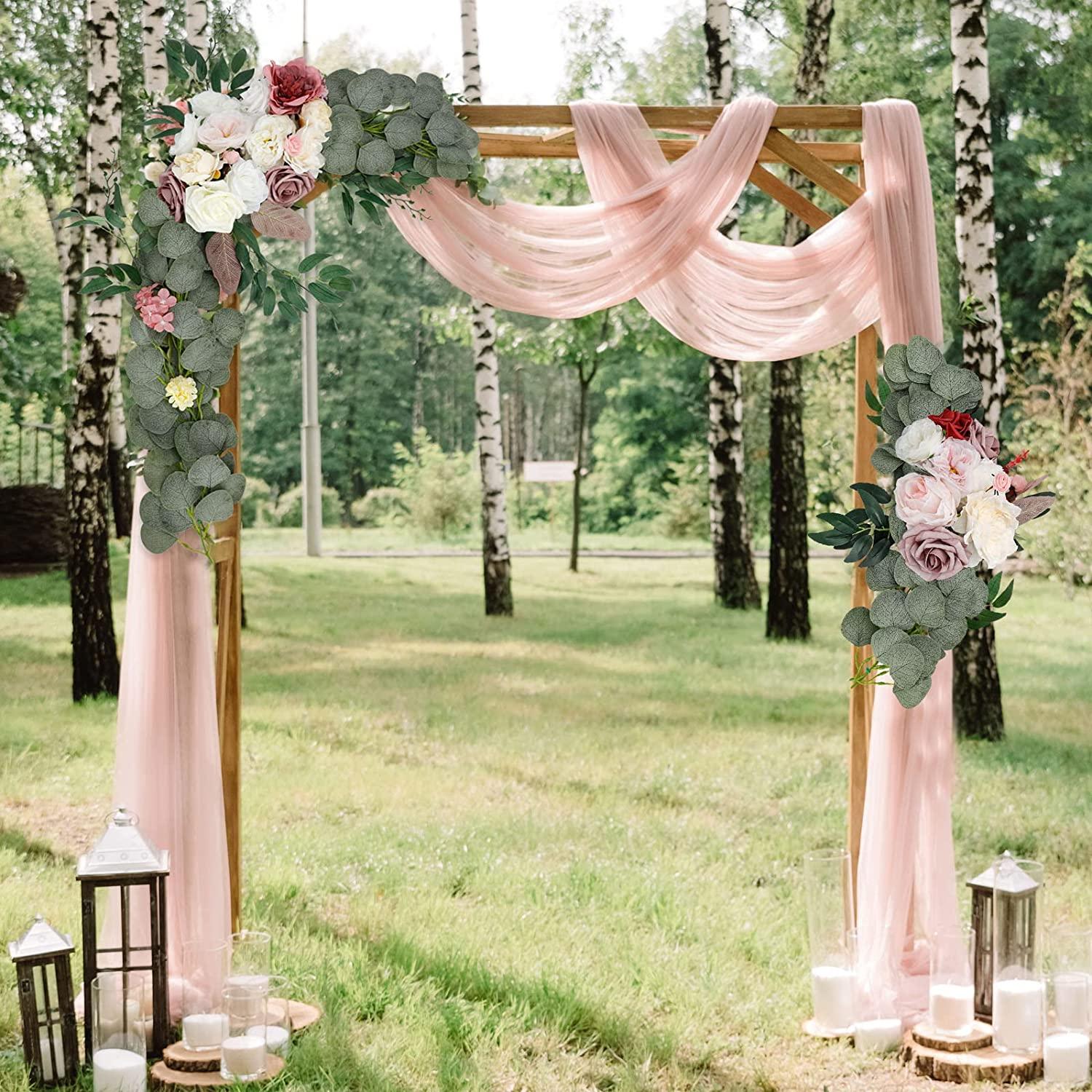 2pcs Artificial Flower Swag Arch Decor for Wedding Reception Backdrop - If you say i do