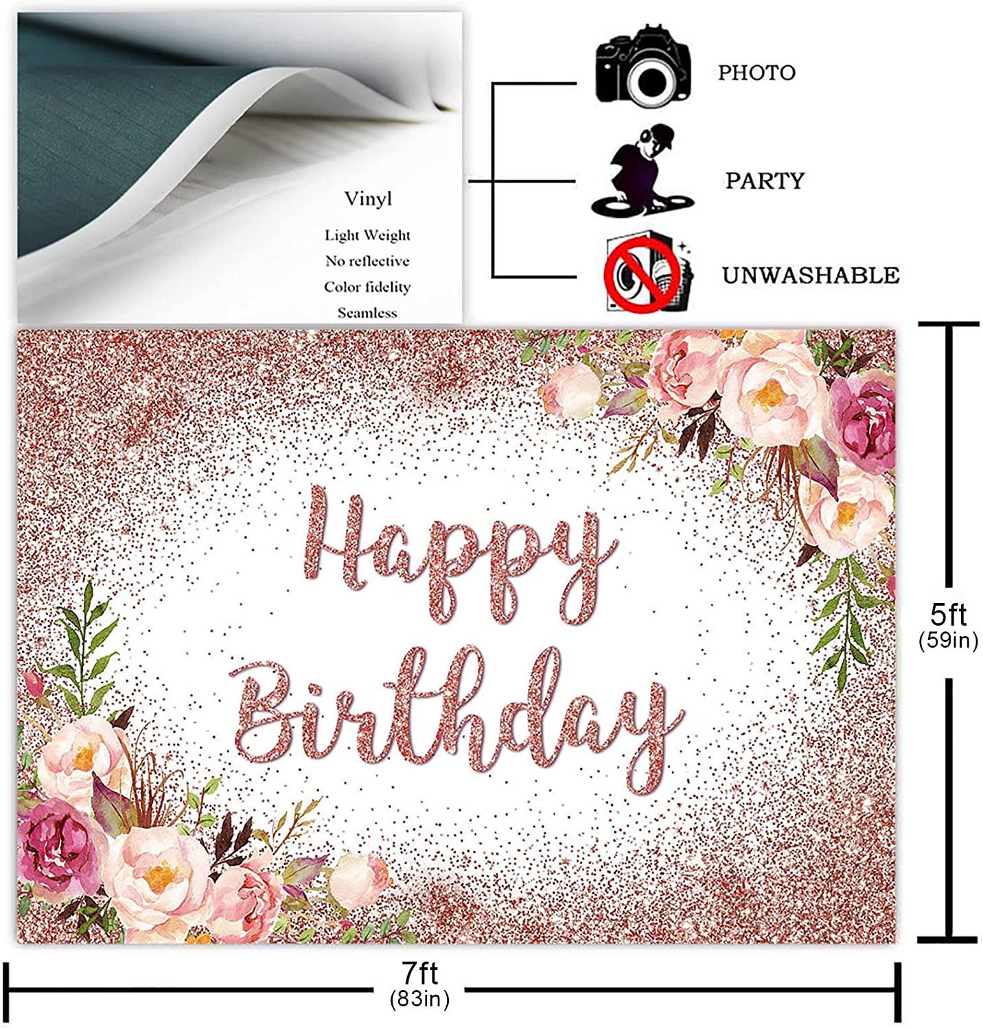 Rose Gold Birthday Backdrop for Girls Women Happy Birthday Party Photography Background - If you say i do