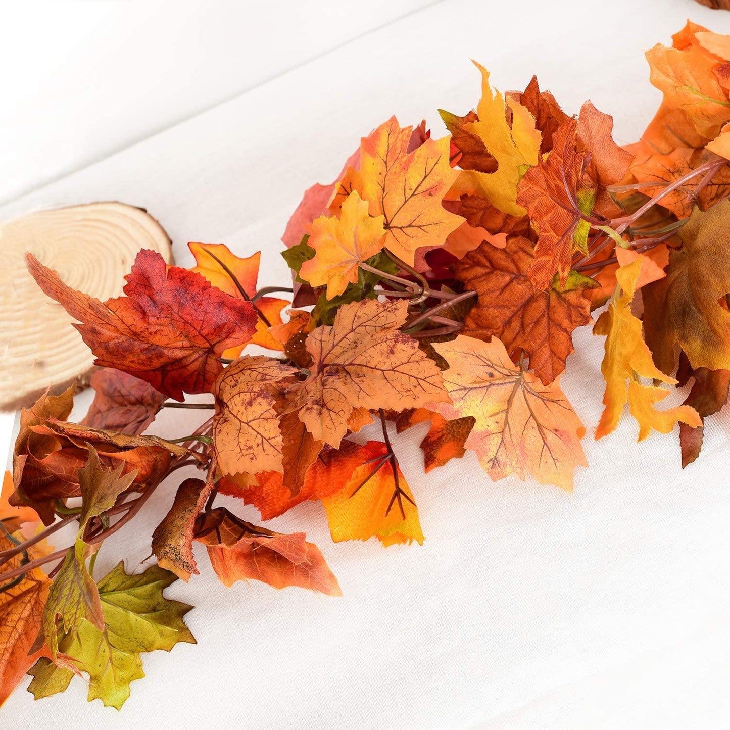 2 Pack Fall Garland Maple Leaf Clearance, 5.9Ft/Piece Hanging Vine Garland Artificial Autumn Foliage Garland Thanksgiving Decor - If you say i do