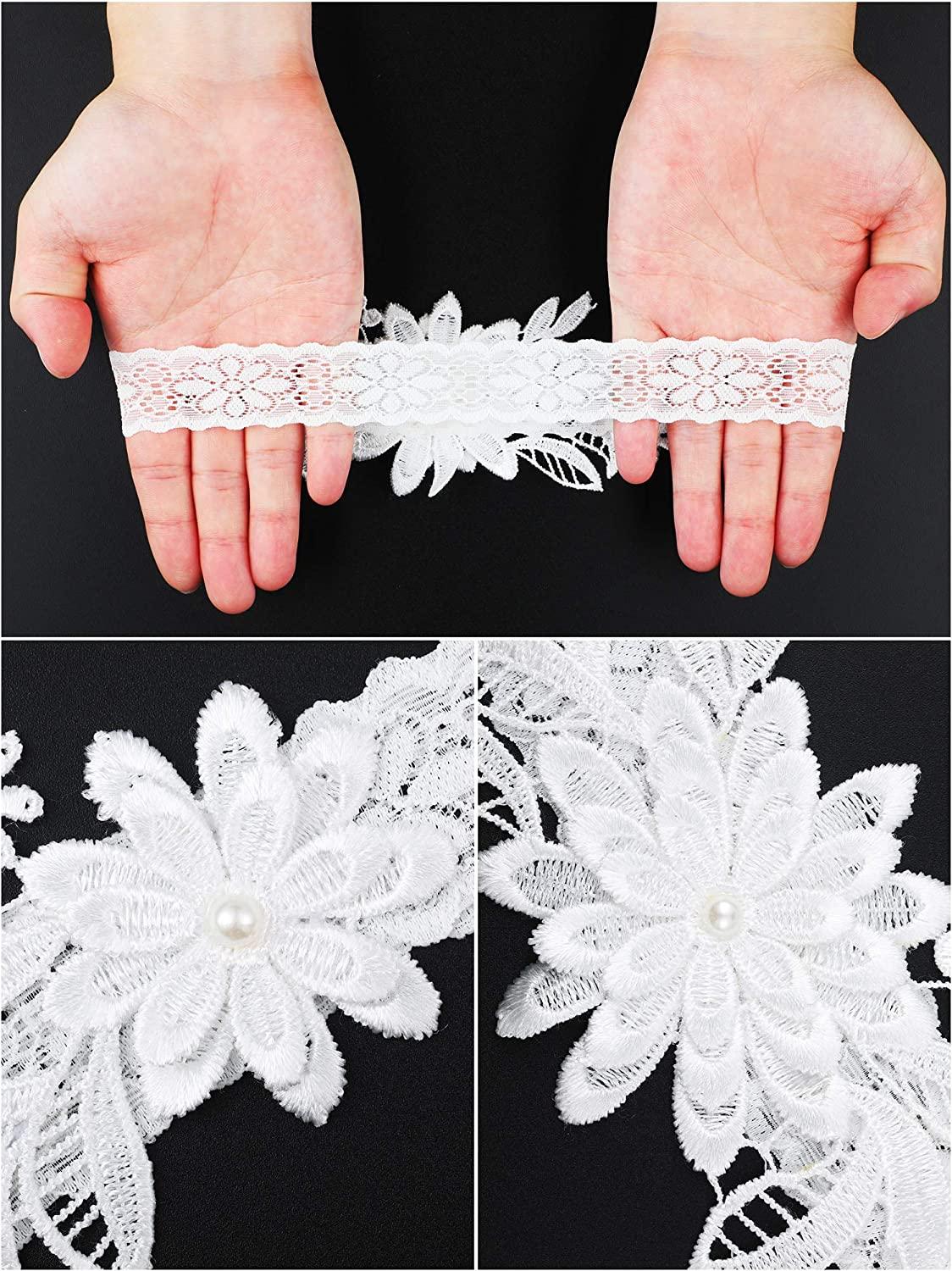 2pcs Floral Embroidery Appliques Bridal Thigh Belt - If you say i do