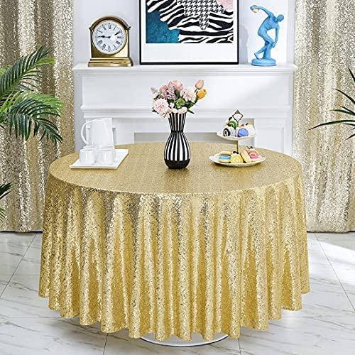 120 inch Round Sequin Tablecloth Wedding Arch, Glitter Tablecloth Arbor for Bridal Shower Decorations, Birthday, Wedding - If you say i do