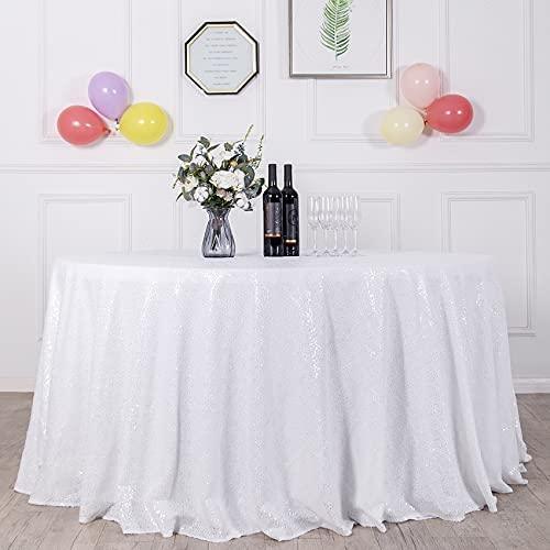 120 inch Round Sequin Tablecloth Wedding Arch, Glitter Tablecloth Arbor for Bridal Shower Decorations, Birthday, Wedding - If you say i do