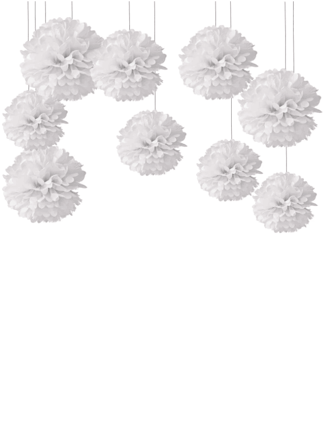 9pcs Tissue Paper Flower Ball, Baby Shower Birthday Party Decoration Paper Pom Poms - If you say i do