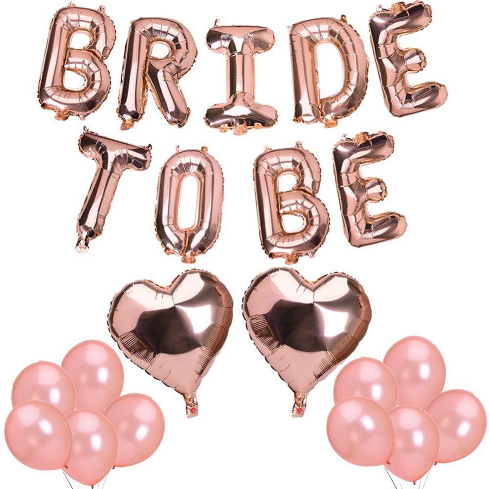 Big Bride to BE Balloons Rose Gold 16" Letters Banner - Bachelorette Party Decorations Kit - Hen Party Supplies and Favors - If you say i do