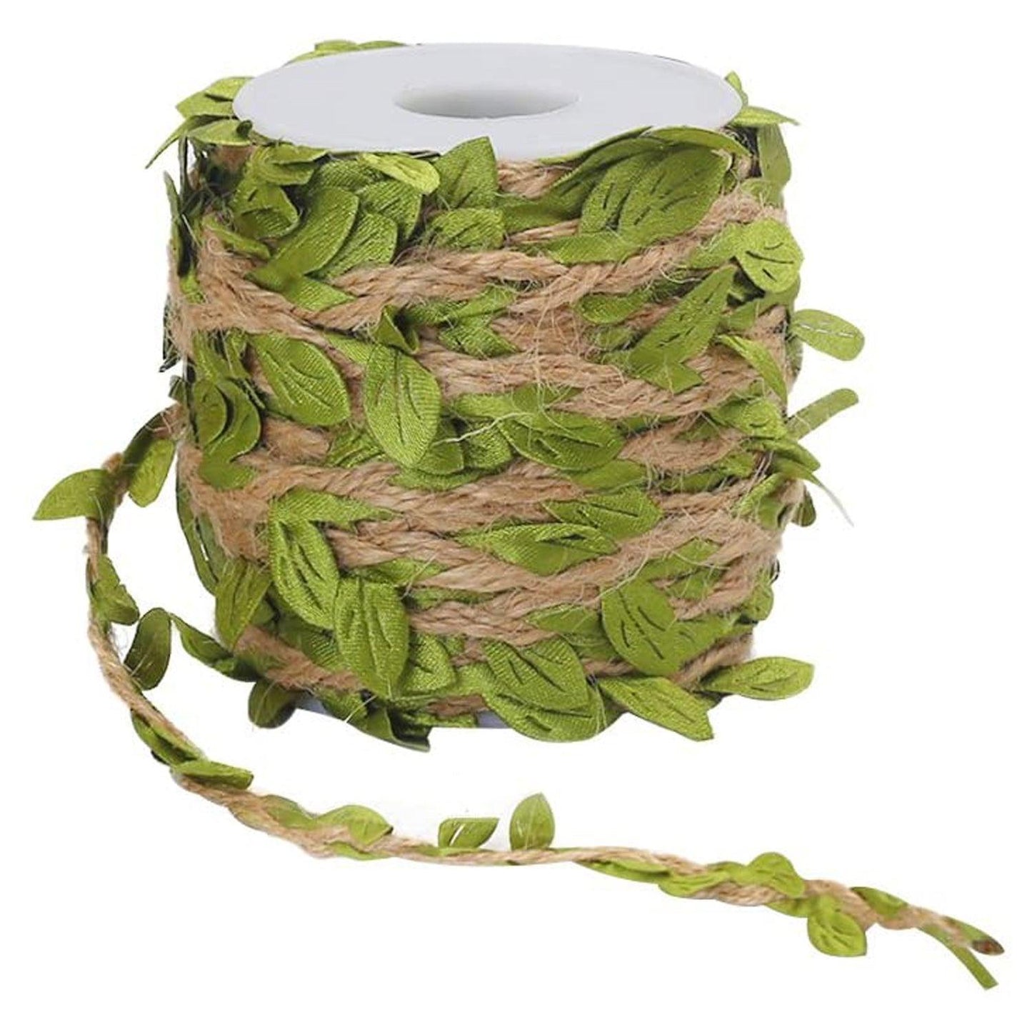 66Ft Natural Jute Twine, 5MM Burlap Leaf Ribbon with Artificial Vine Green Leaves for Wedding Decorations Home Garden - If you say i do