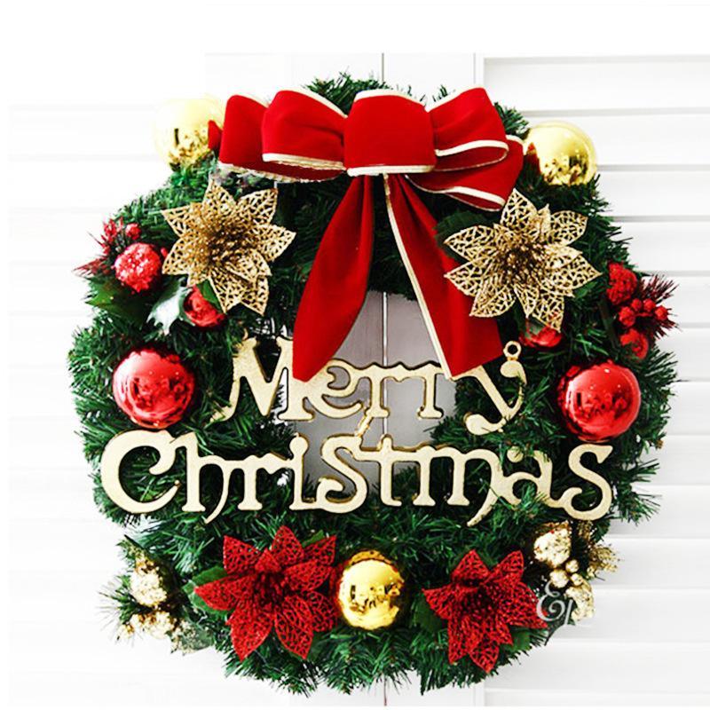 Christmas Wreaths, 12 Inch Christmas Front Door Hanging Wreath Garland with Balls Bells Gift Box Bow - If you say i do