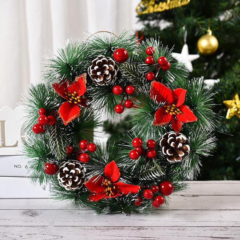 Christmas Wreaths, 12 Inch Christmas Front Door Pinecone Flower Berries Hanging Artificial Wreath Garland - If you say i do