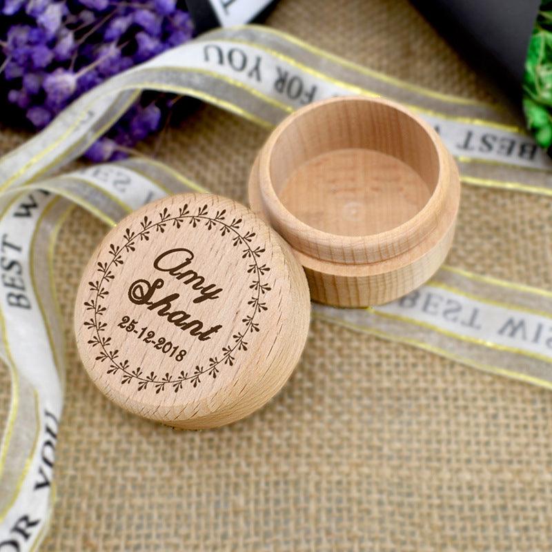 Wedding Ring Box- Personalized Wood Ring Box- Rustic Wedding Wood Ring  Bearer - Hand Engraved- Custom designed — Rusticcraft Designs