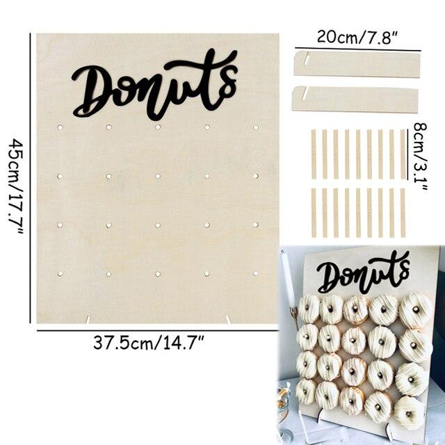 DIY Wooden Donut Wall Donut Holder /Doughnut Display Stand Wedding Table Decorations - If you say i do