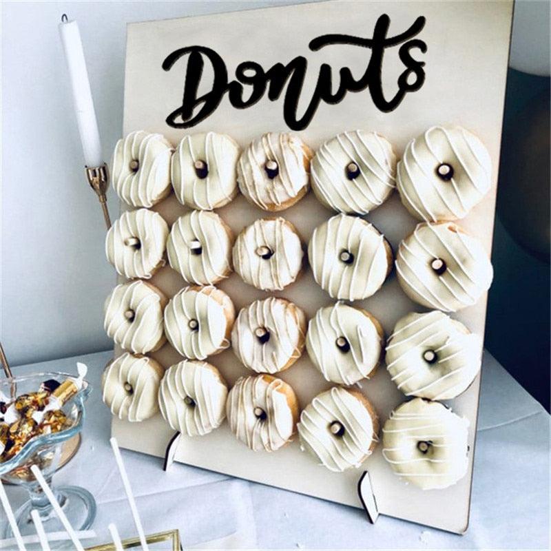 DIY Wooden Donut Wall Donut Holder /Doughnut Display Stand Wedding Table Decorations - If you say i do