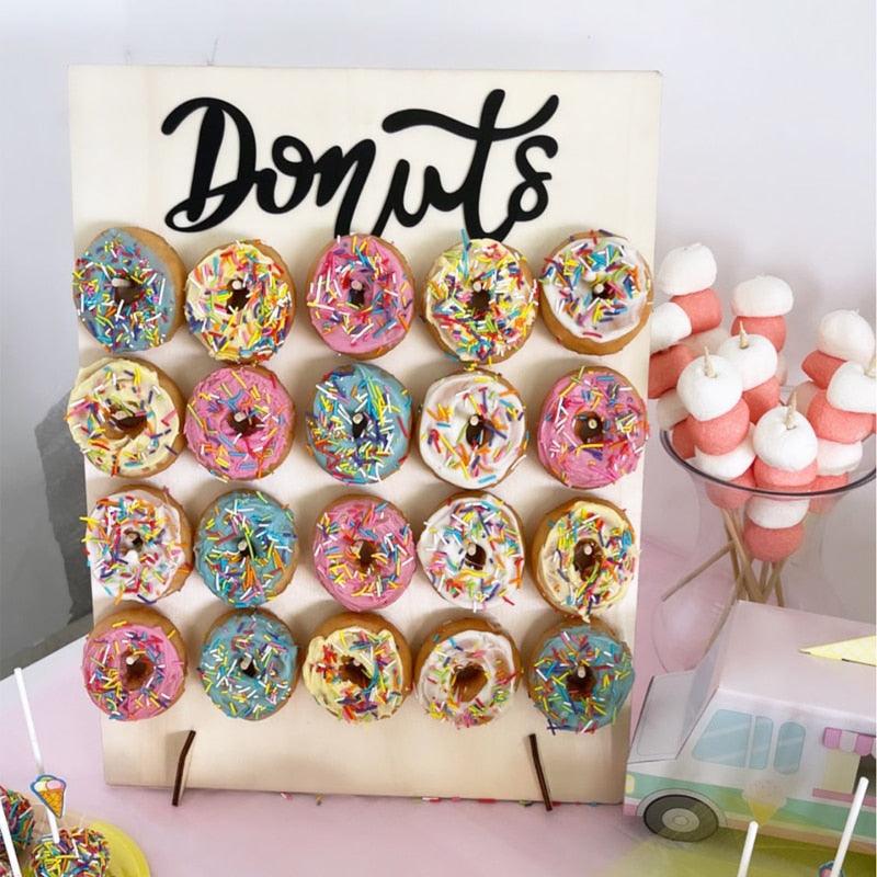 DIY Wooden Donut Wall Donut Holder /Doughnut Display Stand Wedding Table Decorations - If you say i do